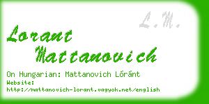 lorant mattanovich business card