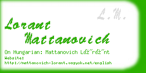 lorant mattanovich business card